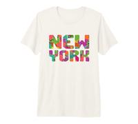 New York Schriftzug USA Hauptstadt Amerika Tropical Flower Premium T-Shirt