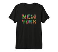 New York Schriftzug USA Hauptstadt Amerika Tropical Flower Premium T-Shirt