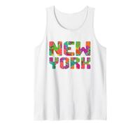 New York Schriftzug USA Hauptstadt Amerika Tropical Flower Tank Top