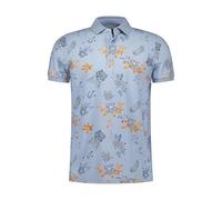 NZA 26CN124SB/L Poloshirt - Hellblau / Blumen - L