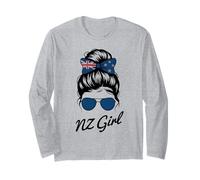 NEW Zealander Girl Match Pride-Spiel mit neuseeländischer Flagge Langarmshirt