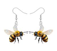NEWEI Acryl Honig Hummel Ohrringe Baumeln Neuheit Insekt Schmuck Für Frauen Mädchen Geschenk Charms (Biene D)