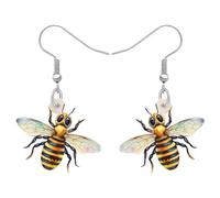 NEWEI Acryl Honig Hummel Ohrringe Baumeln Neuheit Insekt Schmuck Für Frauen Mädchen Geschenk Charms (Biene A)