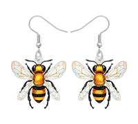 NEWEI Acryl Honig Hummel Ohrringe Baumeln Neuheit Insekt Schmuck Für Frauen Mädchen Geschenk Charms (Biene C)