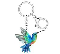 NEWEI Acryl Niedliche Kolibri Schlüsselanhänger Schlüsselring Vogel Geschenke für Damen Mädchen Autoschlüssel Tasche Geldbörse Rucksack Vogelliebhaber Zubehör (Blau)