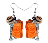 NEWEI Acryl Tropfen Halloween Heulender Geist Ohrringe Hängend für Mädchen Frauen Geschenk Modeschmuck Charms (Orange)