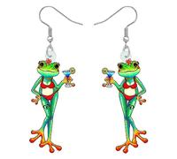 NEWEI Süß Acryl Frosch Ohrringe Hängend Tropfen Für Damen Mädchen Kinder Tier Ornamente Schmuck Deko Charme Geschenk (Hawaii)
