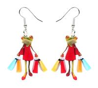 NEWEI Süß Acryl Frosch Ohrringe Hängend Tropfen Für Damen Mädchen Kinder Tier Ornamente Schmuck Deko Charme Geschenk (Blumen)
