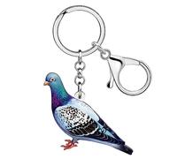 NEWEI Süß Acryl Taube Schlüsselanhänger Ringe Vogel Anhänger Für Frauen Mädchen Kinder Tasche Geldbörse Charms Auto Geschenke (Taube B)