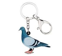 NEWEI Süß Acryl Taube Schlüsselanhänger Ringe Vogel Anhänger Für Frauen Mädchen Kinder Tasche Geldbörse Charms Auto Geschenke (Blau)
