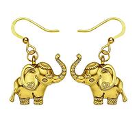 NEWEI Süß Tropfen Acryl Dschungel Elefanten Ohrringe Hängend für Frauen Mädchen Mode Tier Schmuck Geschenk (Antikes Gold)
