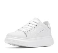 NewEndostar Modische Damen-Sneaker, Vibrationshöhe, leicht, bequem, lässig, Skateboard-Wanderschuhe, Full_White, 37.5 EU