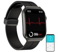 Newgen Medicals Uhr mit EKG Funktion: Smarte Fitness-Uhr mit EKG-, Blutdruck- und Körpertemperatur-Anzeige (Smartwatch mit Blutdruckmessung, Smartwatch mit und Blutdruck, Smart)