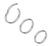 NewkeepsR Stahl 3 Stck-1,2mm Dicke 316L Chirurgischer Stahl Septum Klappbares Clickersegment Helix Daith Knorpel Traguslappen Passgenauer Turm Orbitalringe-7/8/9mm