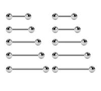 NewkeepsR Stahl 5 Paar 1,2mm Chirurgenstahl Außengewinde Zungenring Nippel Langhantel Bar Body Piercing 8mm 10mm 12mm 14mm 16mm