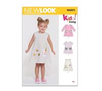 NewLook New Look Muster N6611 Kinderkleid, Papier, weiß