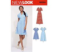 NewLook New Look Schnittmuster N6594 Damenkleid in drei Längen, Papier, Weiß, verschiedene