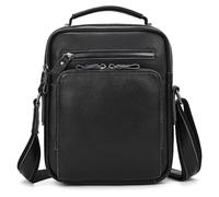 newsbirds Herren Echtleder Umhängetasche Retro Messenger Casual Business Handtasche Umhängetaschen | Kleine Vintage Schultertasche, 9501 Schwarz