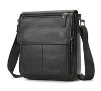 newsbirds Herren Echtleder Umhängetasche Retro Messenger Casual Business Handtasche Umhängetaschen | Kleine Vintage Schultertasche, 9409LZW Schwarz