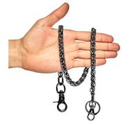 newtro, Geldbörsenkette, Herren, Damen, Jungen, Mädchen, Biker, zur Motorradhose, Jeans, Punk, lang, als Schlüsselanhänger, schwarz, Gold, Silber, 26 Arten, 01-Schwarz, 43 cm