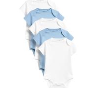 NEXT Baby Jungen Kurzärmelige Bodys, 5er-Pack Blau/Weiß 92-98