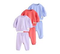NEXT Baby Mädchen Standard 6er-Set Sweatshirt und Jogginghosen Purple/Pink/Blue numeric_68-numeric_74