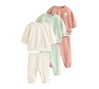 NEXT Baby Mädchen Standard 6er-Set Sweatshirt und Jogginghosen Sage Green/Rust/Cream Ditsy numeric_56-numeric_62