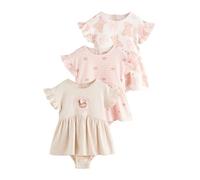 NEXT Baby Mädchen Strampelanzüge aus Jersey, 3er-Pack Pink Bear Embroidered numeric_80-numeric_86