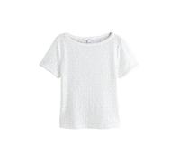 NEXT Damen Kurzärmeliges T-Shirt mit Pailletten, Brautmode Weiß 38