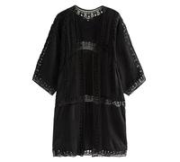 NEXT Damen Lange Kimono-Jacke Black Crochet s