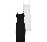 NEXT Damen Langes Unterkleid aus Baumwolle, 2er-Pack Schwarz/Weiß 44