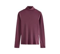 NEXT Damen Standard Langärmeliges Rippstrickoberteil mit Rollkragen Burgunderrot XS