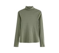 NEXT Damen Standard Langärmeliges Rippstrickoberteil mit Rollkragen Grün L