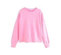 NEXT Damen Standard Sweatshirt mit Rundausschnitt und unversäubertem Saum aus gewaschener Baumwolle Fluro Pink XXL