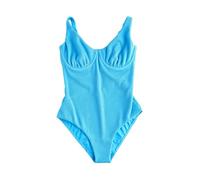 NEXT Damen Tummy Control DD+ Badeanzug mit Bügel Aqua Blue Crinkle