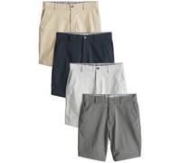 NEXT Herren Chinohose mit Stretch im 4er-Pack - Straight Fit Grey/Blue/Stone 42