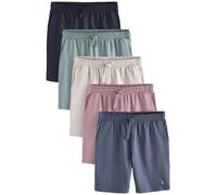 NEXT Herren Leichte Shorts im 5er-Pack Grün/Blau/Rosa S