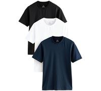 NEXT Herren Muscle Fit T-Shirts im 3er-Pack Navy Blue/White/Black M