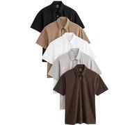 NEXT Herren Poloshirts aus Jersey im 5er-Pack Neutral/Monochrom XL