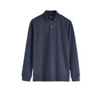 NEXT Herren Reguläre Passform Langärmeliges Pikee-Poloshirt Marineblau M