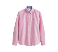 NEXT Herren Schmal Langärmeliges Slim Fit Oxfordhemd Rosa S