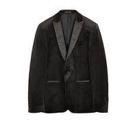 NEXT Herren Slim Fit Blazer aus Samt | Schwarz, 58, Verfügt über einen Satin-Reverskragen, Brusttasche mit Paspel, Fronttaschen mit Satineinfassung