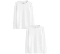 NEXT Jungen 2er-Pack Langarmshirts, Kind to Skin Weiß 104-110