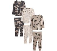 NEXT Jungen 3er-Pack Langarm-Schlafanzüge Neutral/Schwarz Dinosaurier Numeric_74-Numeric_80