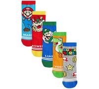 NEXT Jungen 5er-Pack Socken mit lizenziertem Motiv und hohem Baumwollanteil Super Mario 31-36