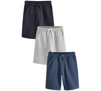 NEXT Jungen Basic Jersey-Shorts, 3er-Pack Navy/Blue/Grey 110