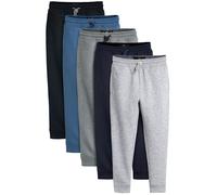 NEXT Jungen Basic-Jogginghose im Slim Fit, 5er Pack Blau/Grau/Schwarz 122