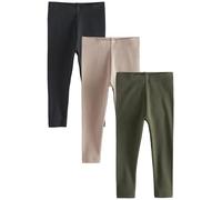 NEXT Jungen Gerippte Leggings, 3er-Pack Khaki/Stein 62-68