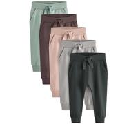 NEXT Jungen Jogginghose im 5er-Pack Mineralgrün/Ecru Creme/Grau 110-116