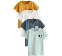 NEXT Jungen Kurzärmelige T-Shirts im Animal-Print, 4er-Pack Mehrfach 68-74